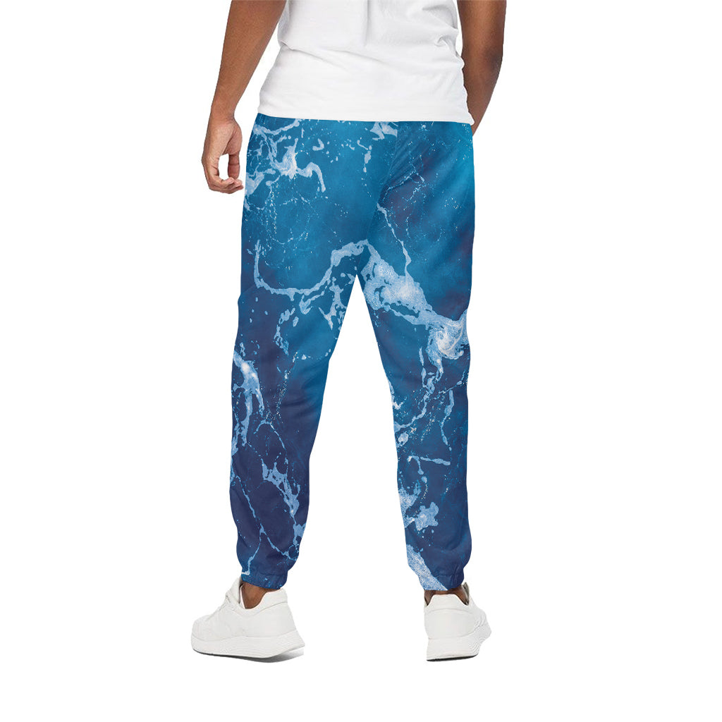 Blue Ocean Print Cotton Sweatpants