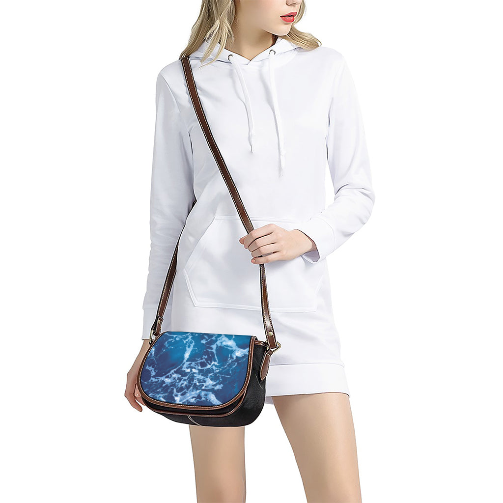 Blue Ocean Print Saddle Bag