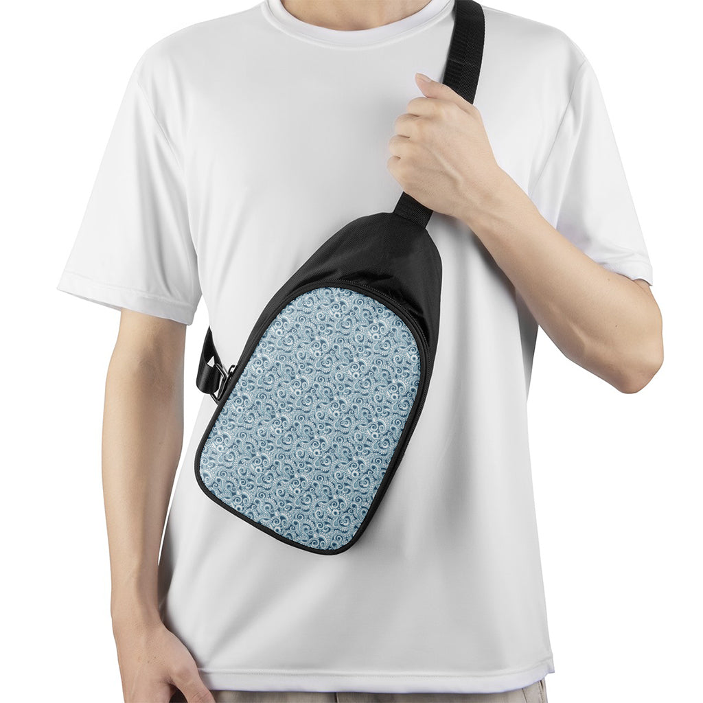 Blue Octopus Tentacles Pattern Print Chest Bag