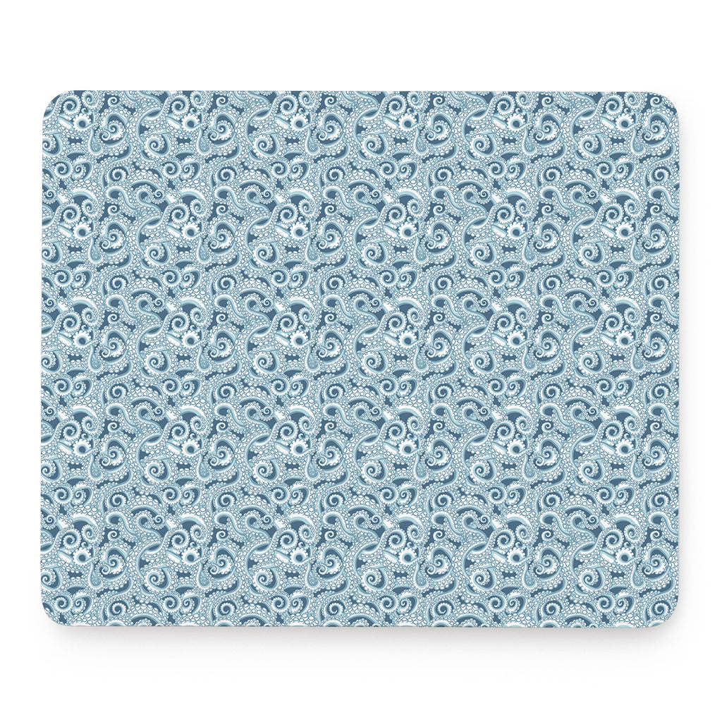Blue Octopus Tentacles Pattern Print Mouse Pad