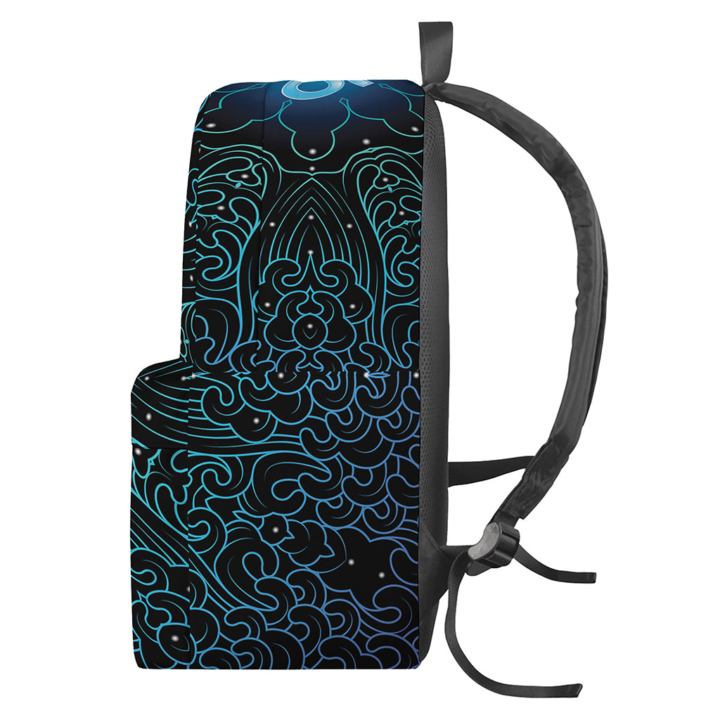 Blue Om Mandala Print Backpack