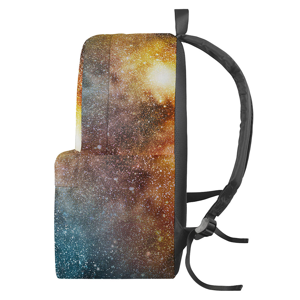 Blue Orange Stardust Galaxy Space Print Backpack