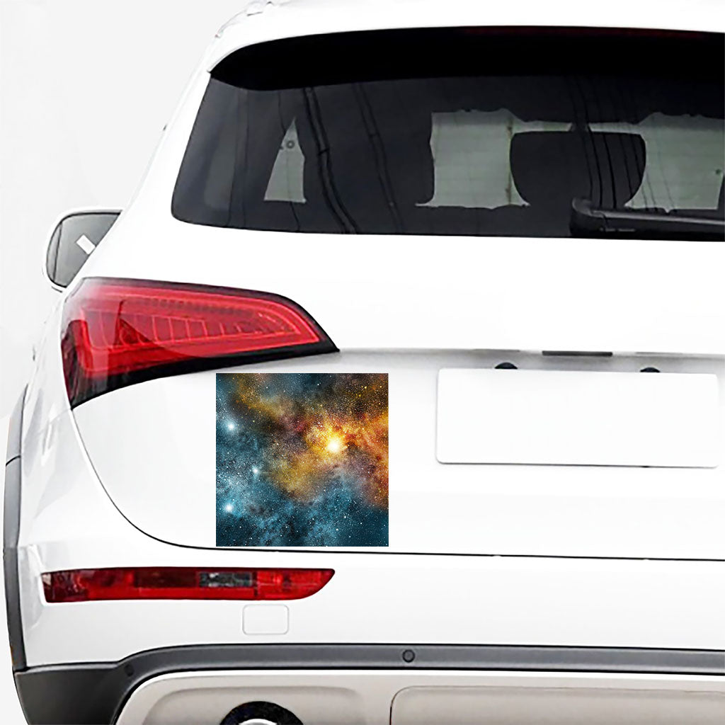 Blue Orange Stardust Galaxy Space Print Car Sticker