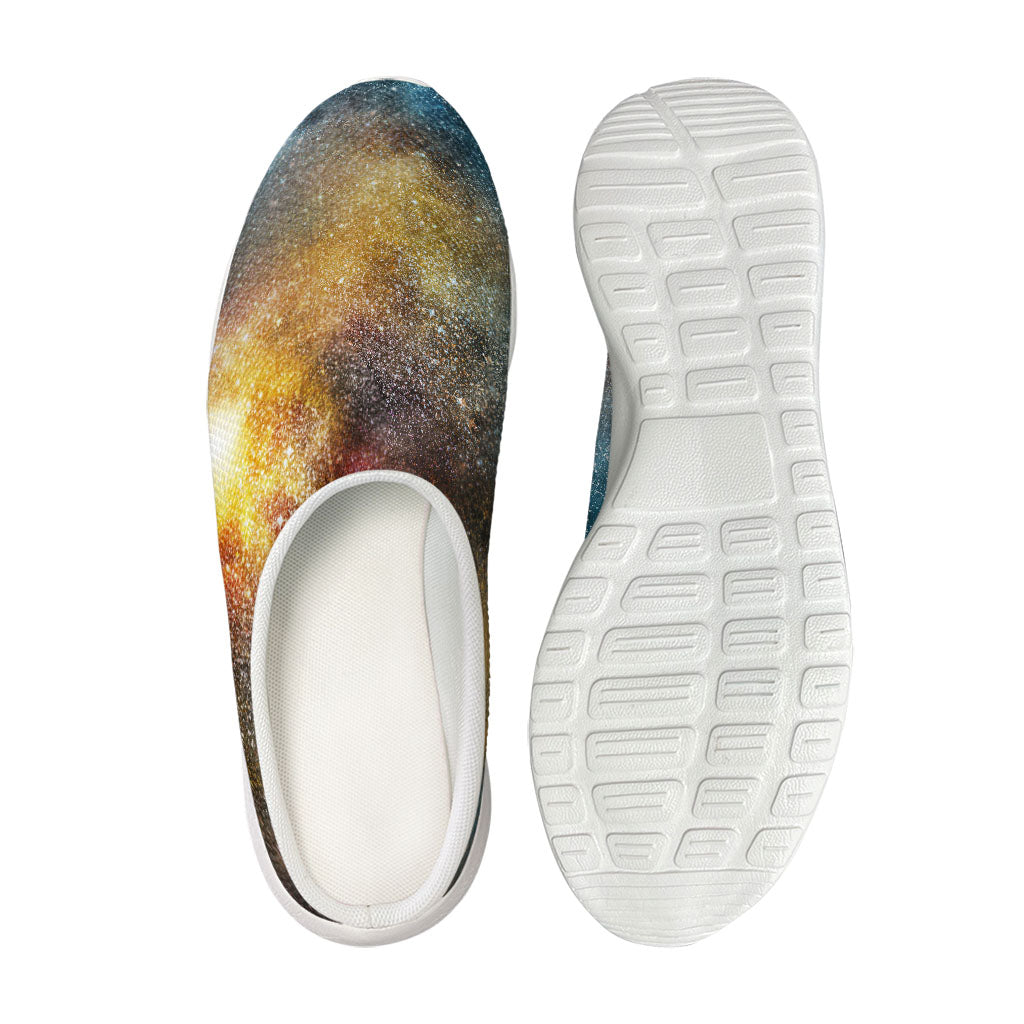 Blue Orange Stardust Galaxy Space Print Mesh Casual Shoes
