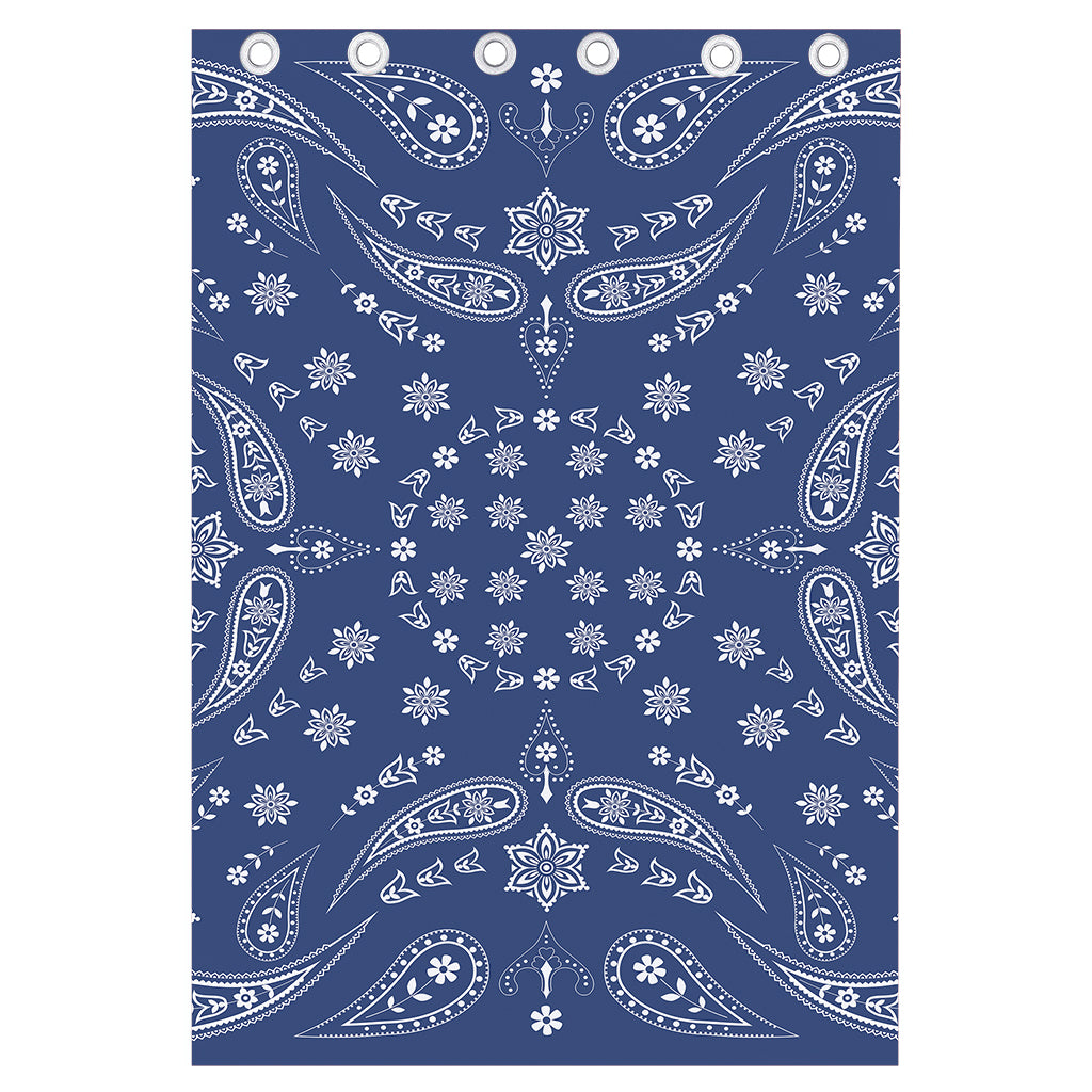 Blue Paisley Bandana Print Curtain