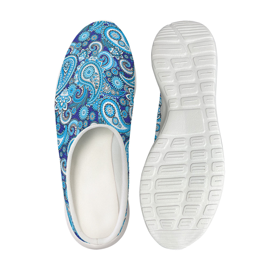 Blue Paisley Pattern Print Mesh Casual Shoes