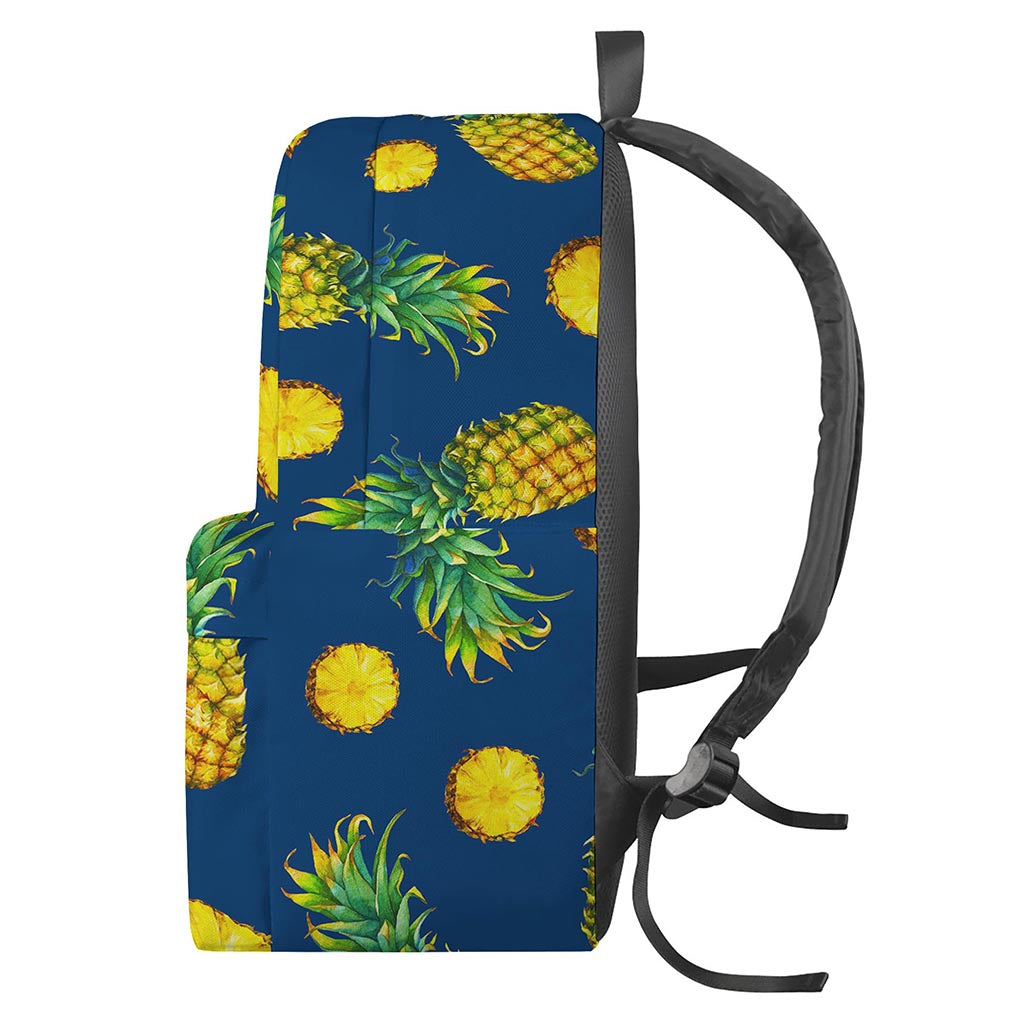 Blue Pineapple Pattern Print Backpack
