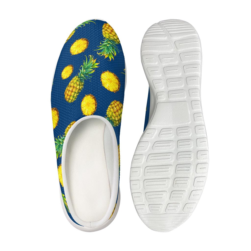 Blue Pineapple Pattern Print Mesh Casual Shoes