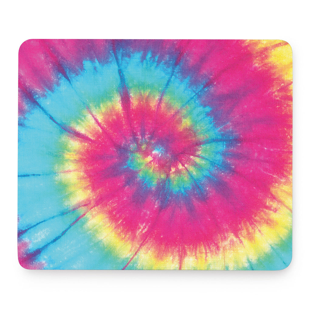 Blue Pink And Yellow Tie Dye Print Mouse Pad