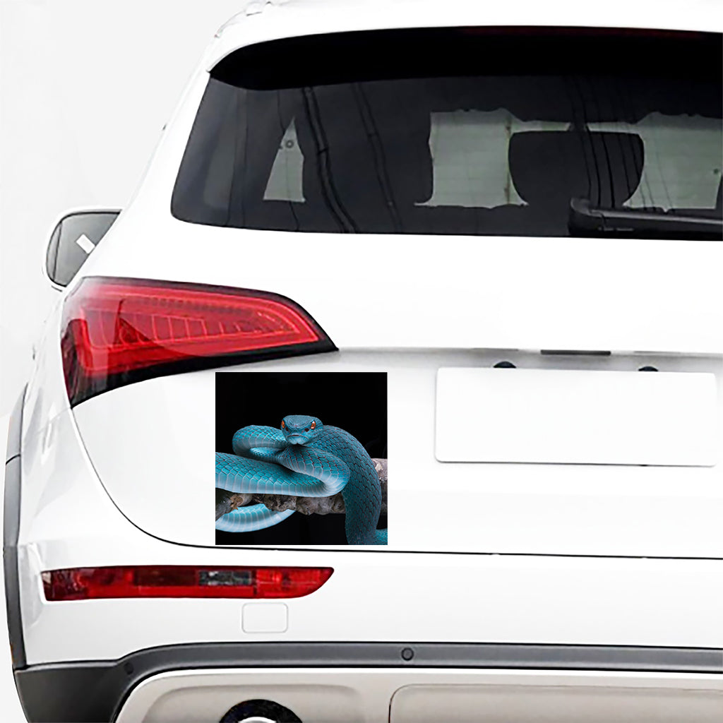 Blue Pit Viper Snake Print Car Sticker