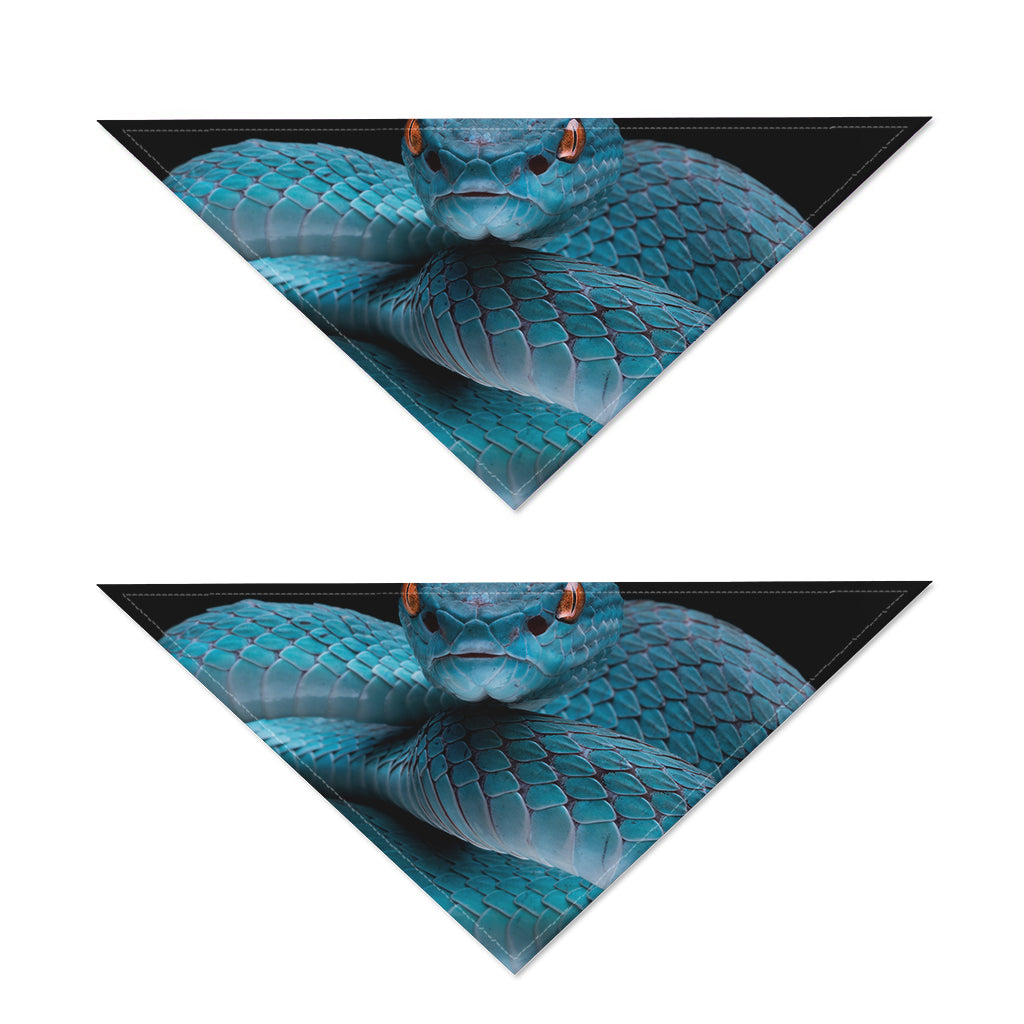 Blue Pit Viper Snake Print Dog Bandana