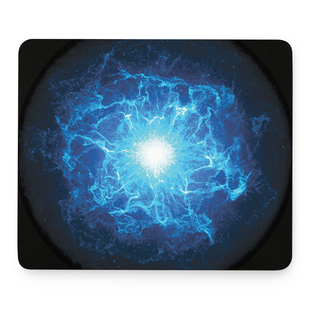 Blue Plasma Energy Print Mouse Pad