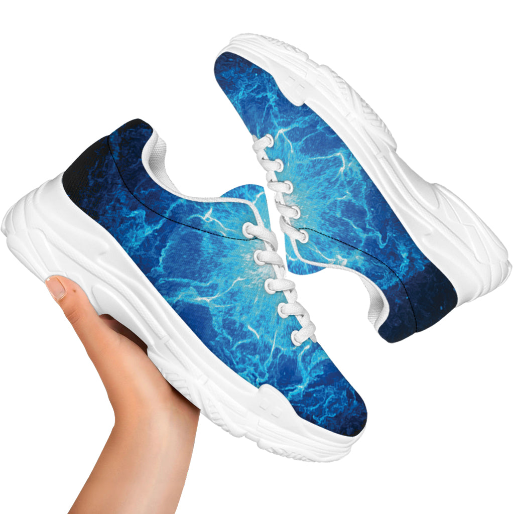 Blue Plasma Energy Print White Chunky Shoes