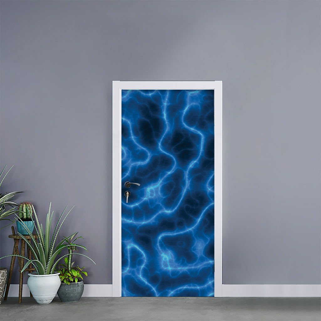 Blue Plasma Print Door Sticker