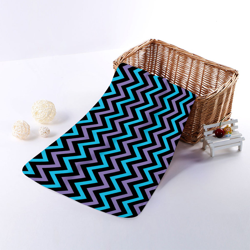 Blue Purple And Black Chevron Print Towel