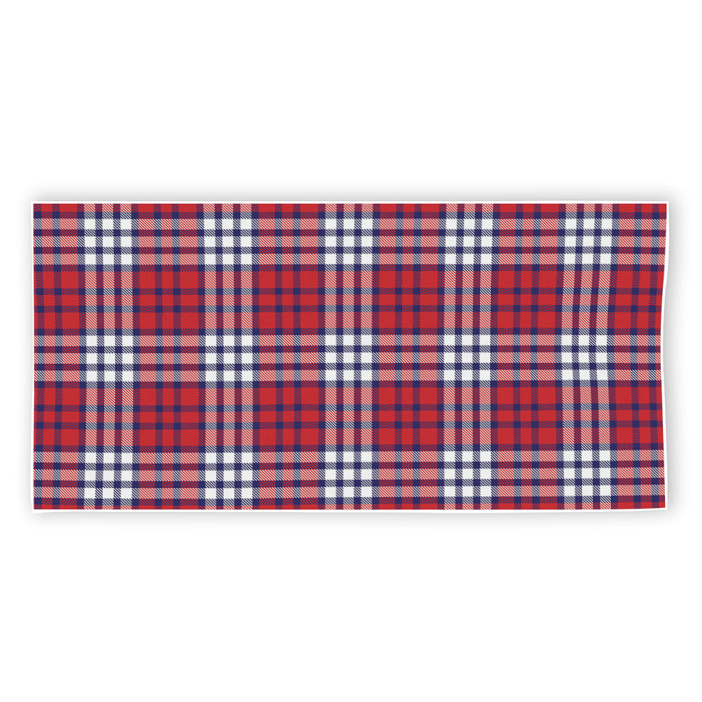 Blue Red And White USA Plaid Print Beach Towel