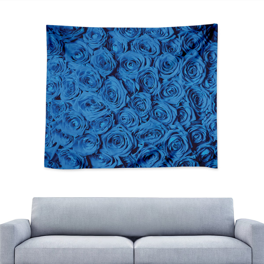 Blue Rose Print Tapestry