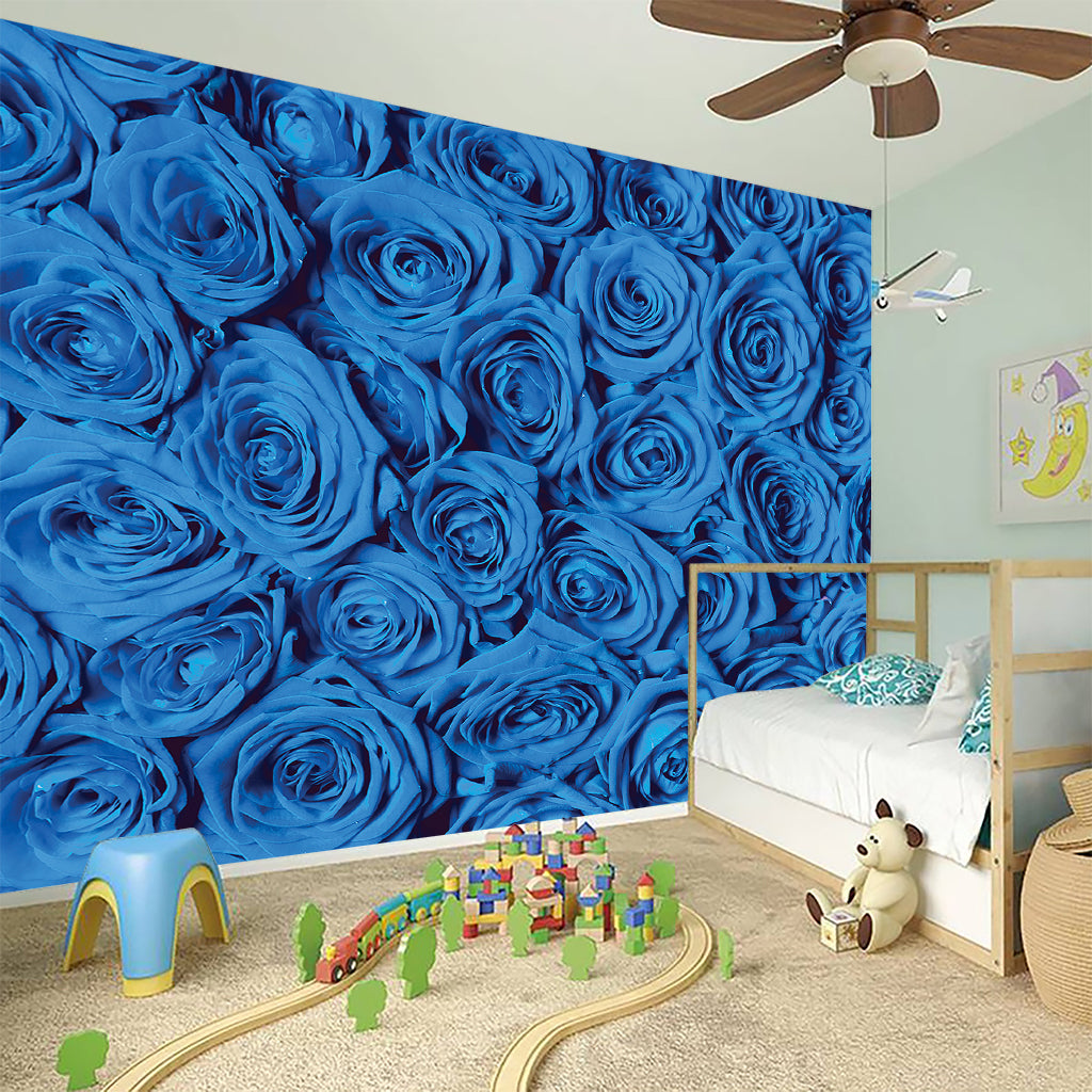 Blue Rose Print Wall Sticker