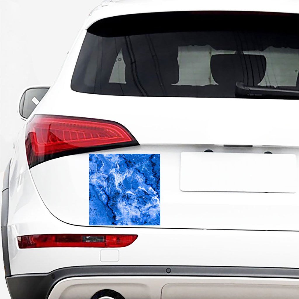 Blue Sapphire Marble Print Car Sticker