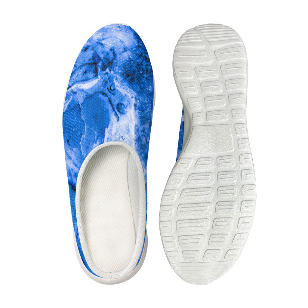Blue Sapphire Marble Print Mesh Casual Shoes