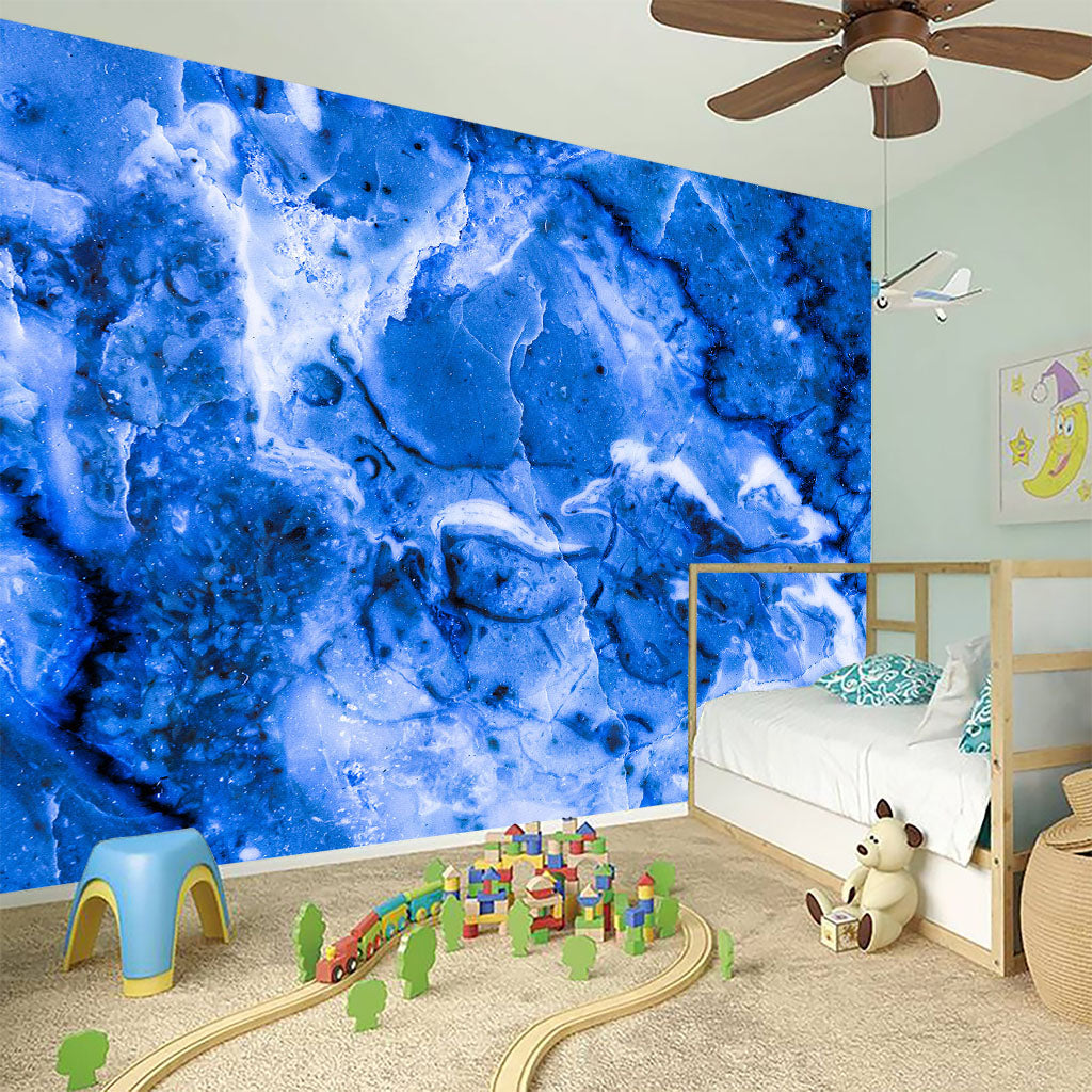 Blue Sapphire Marble Print Wall Sticker