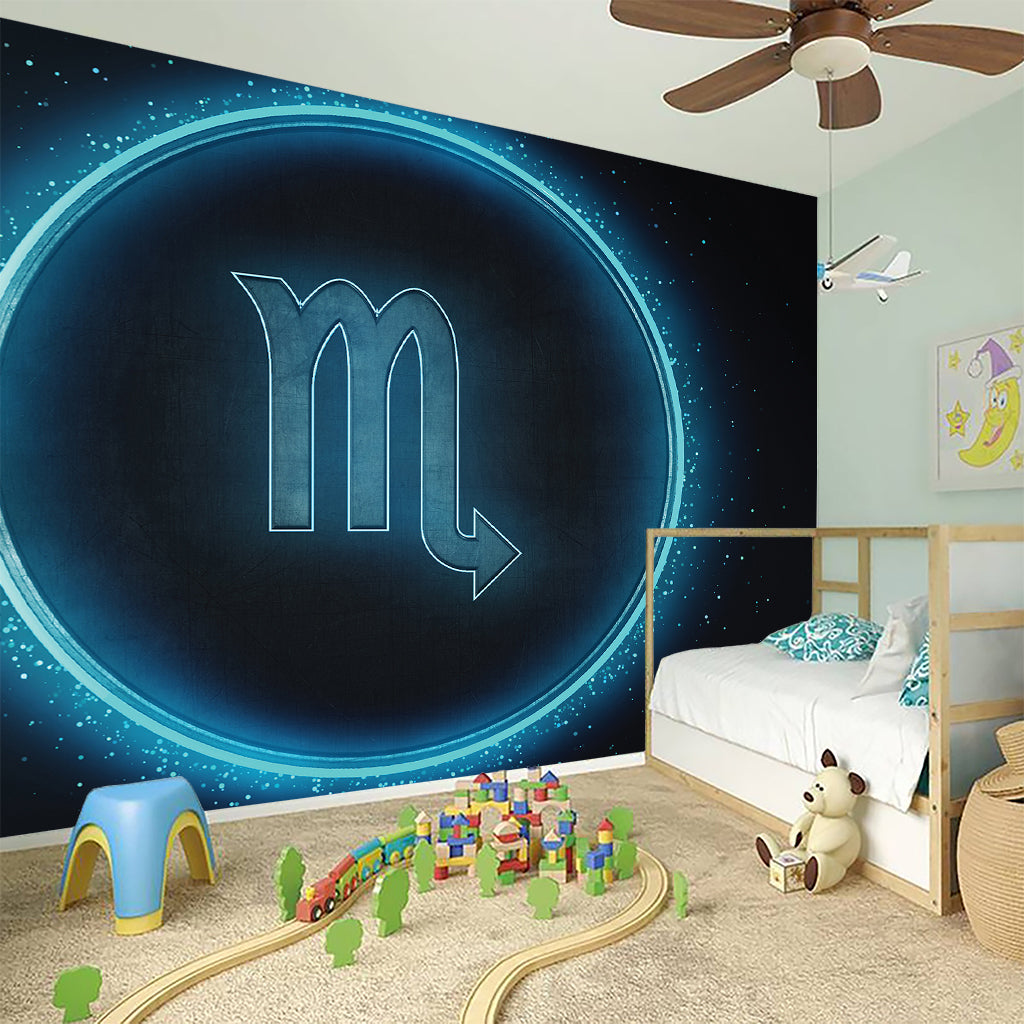 Blue Scorpio Zodiac Sign Print Wall Sticker