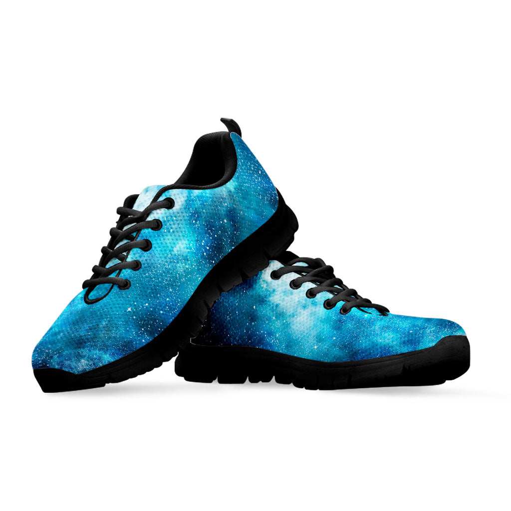 Blue Sky Universe Galaxy Space Print Black Running Shoes