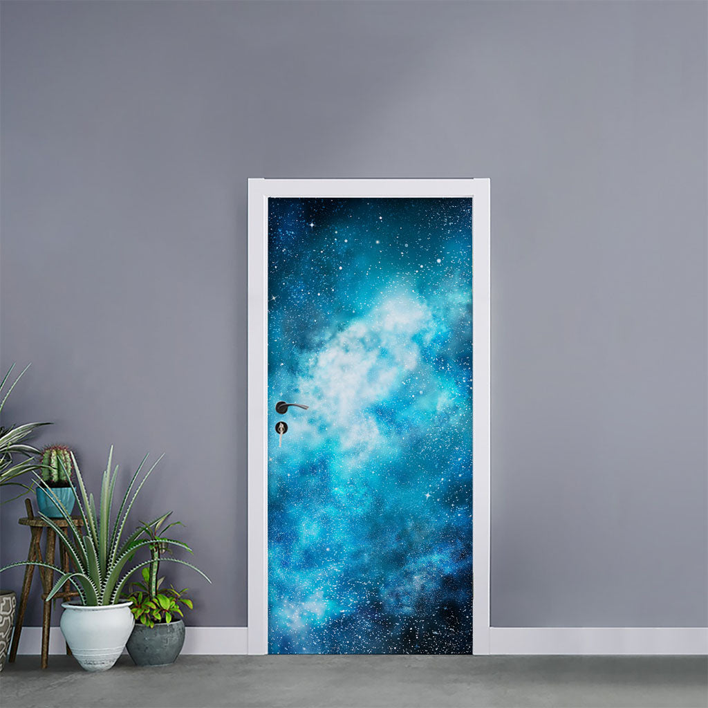 Blue Sky Universe Galaxy Space Print Door Sticker