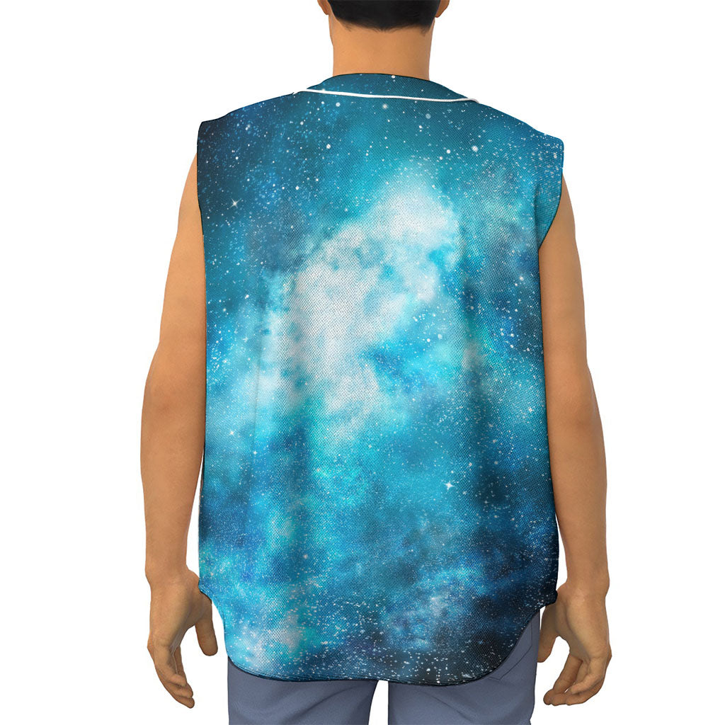 Blue Sky Universe Galaxy Space Print Sleeveless Baseball Jersey