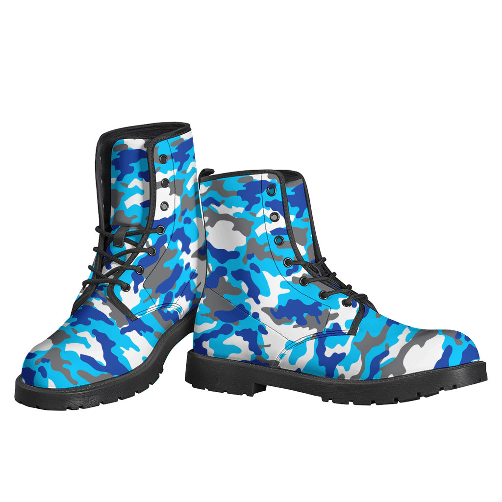 Blue Snow Camouflage Print Backpack