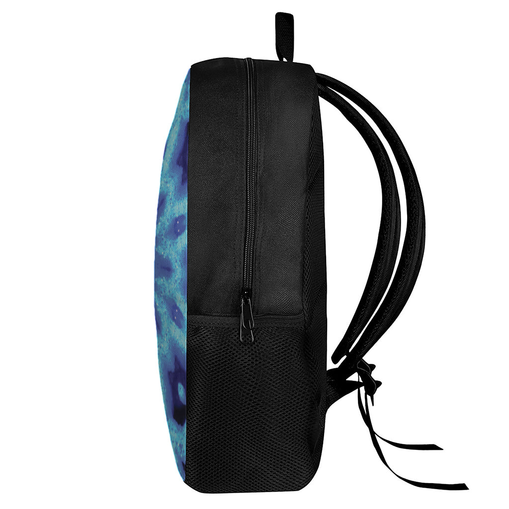 Blue Snowflake Kaleidoscope Print 17 Inch Backpack