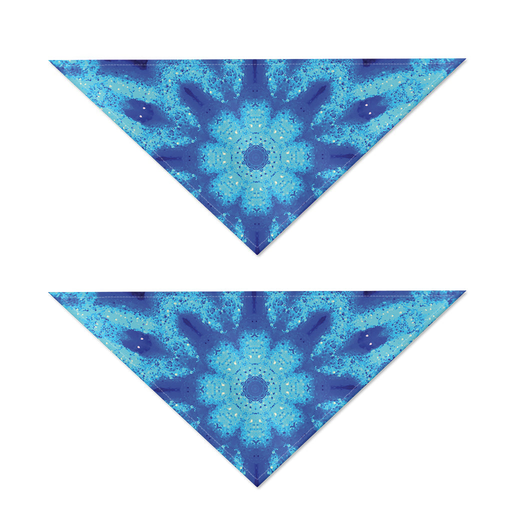 Blue Snowflake Kaleidoscope Print Dog Bandana