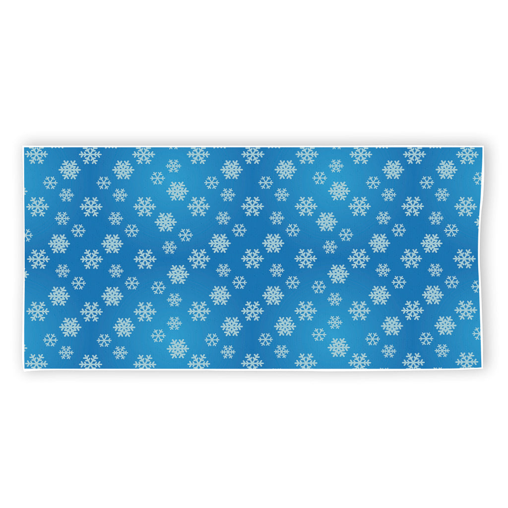 Blue Snowflake Pattern Print Beach Towel