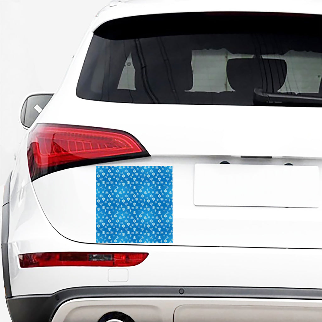 Blue Snowflake Pattern Print Car Sticker