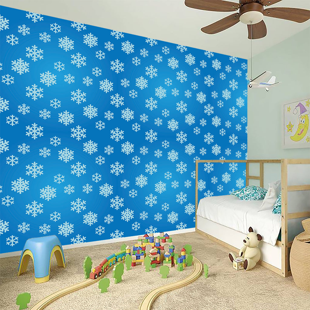 Blue Snowflake Pattern Print Wall Sticker