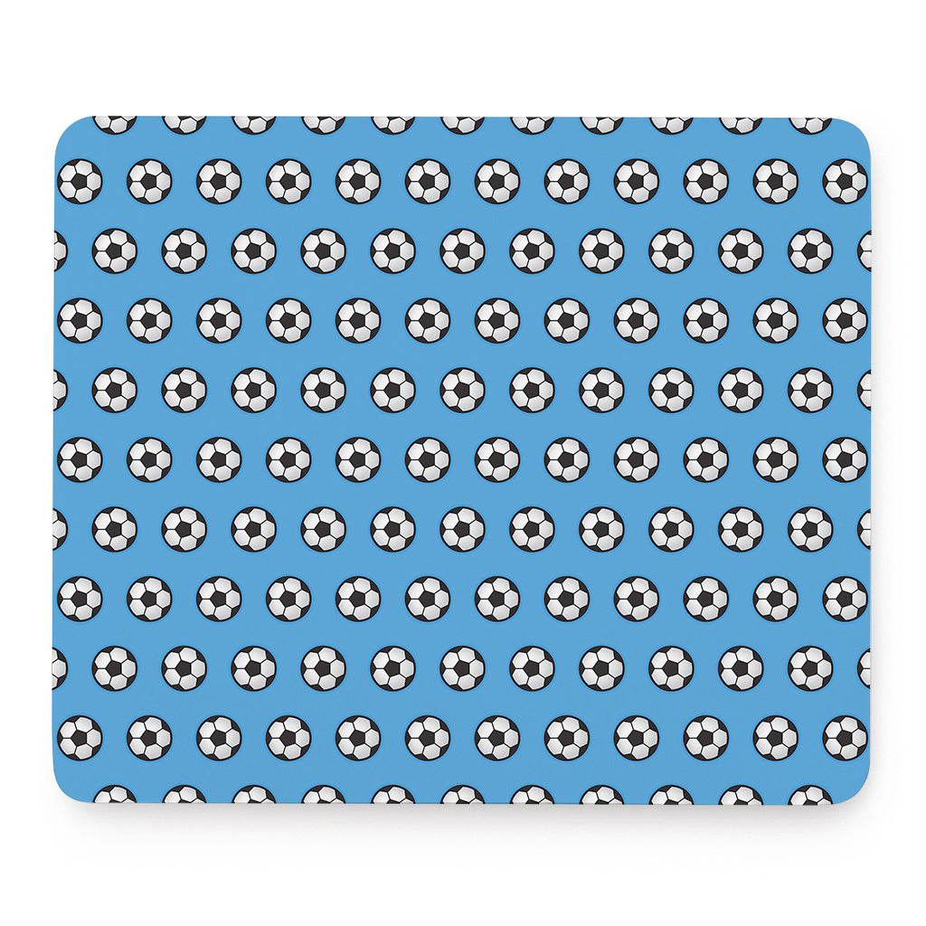 Blue Soccer Ball Pattern Print Mouse Pad