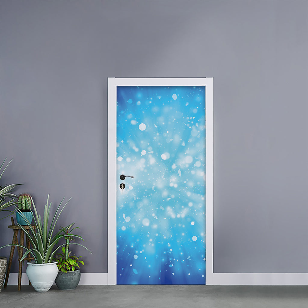 Blue Sparkle Light Print Door Sticker