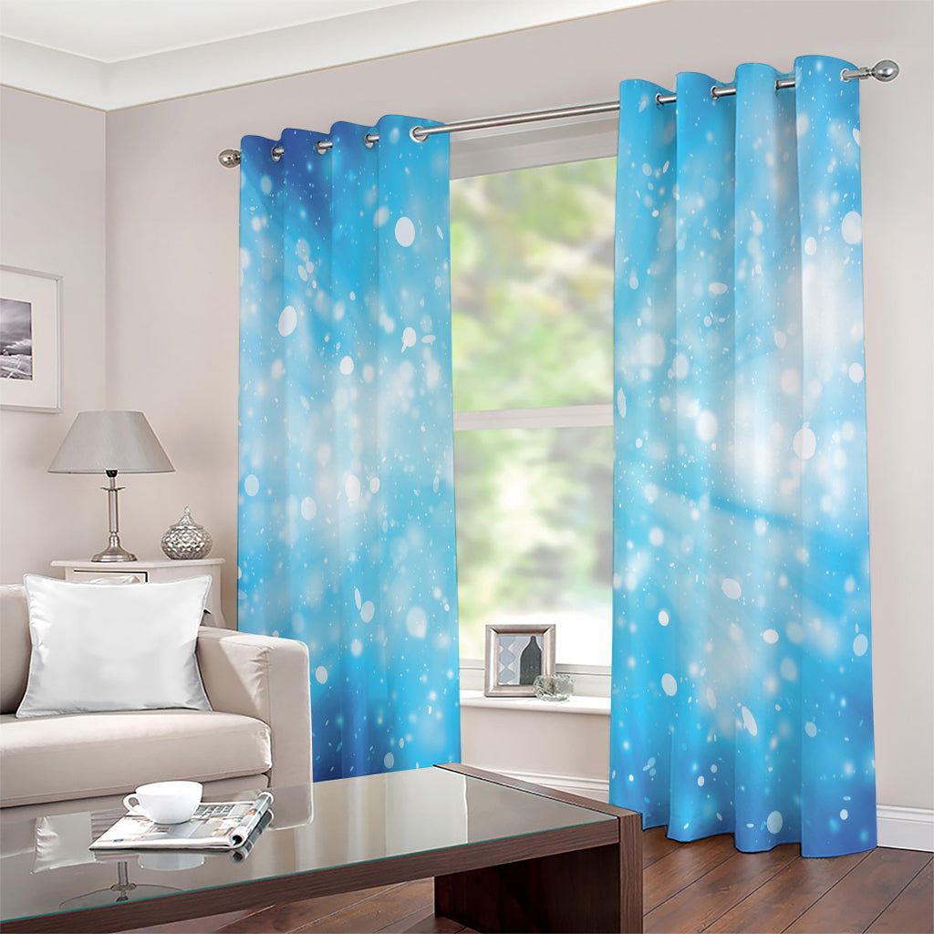 Blue Sparkle Light Print Extra Wide Grommet Curtains