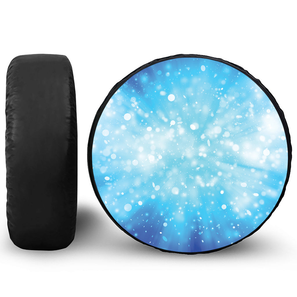 Blue Sparkle Light Print Leather Spare Tire Cover