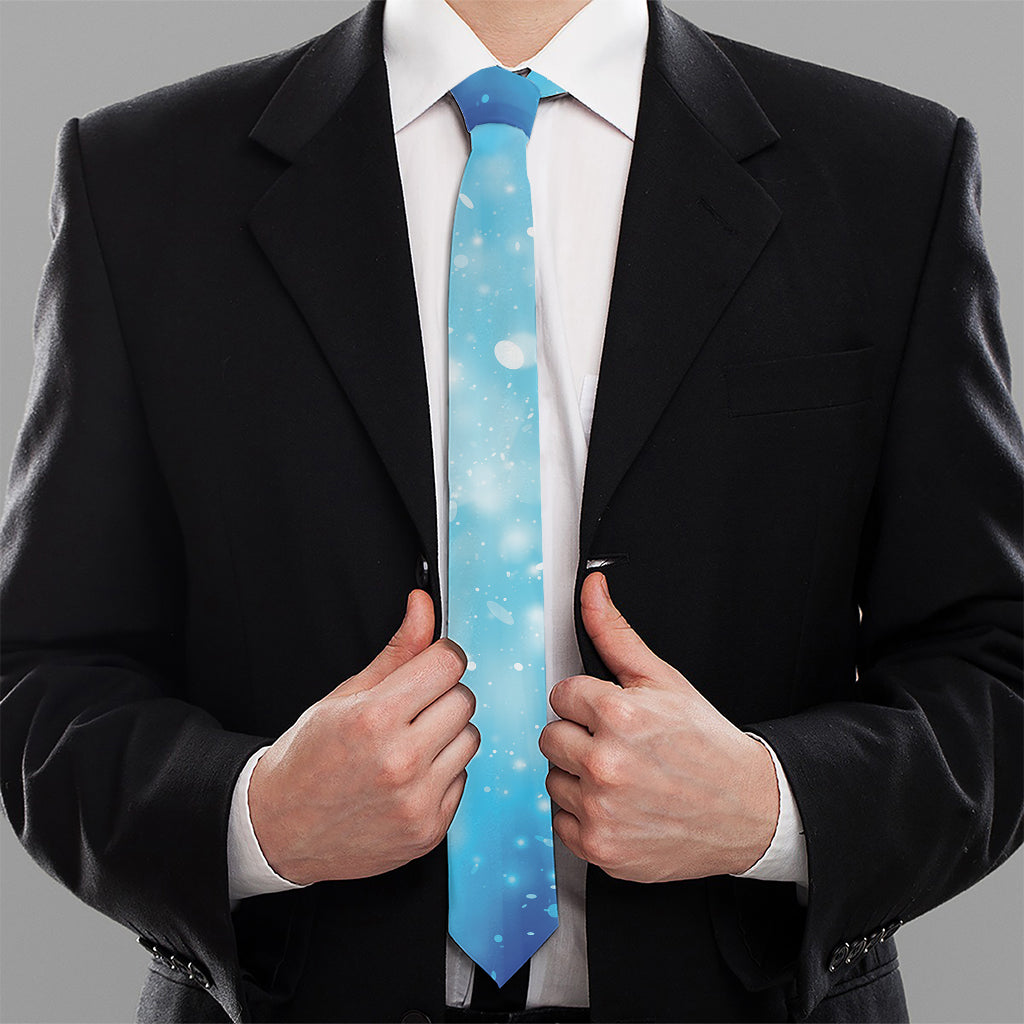 Blue Sparkle Light Print Necktie