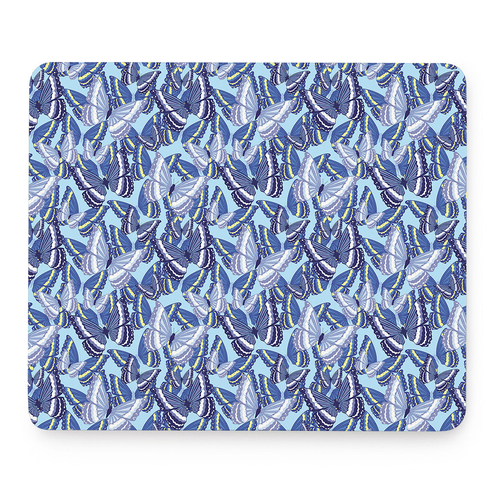 Blue Spring Butterfly Pattern Print Mouse Pad