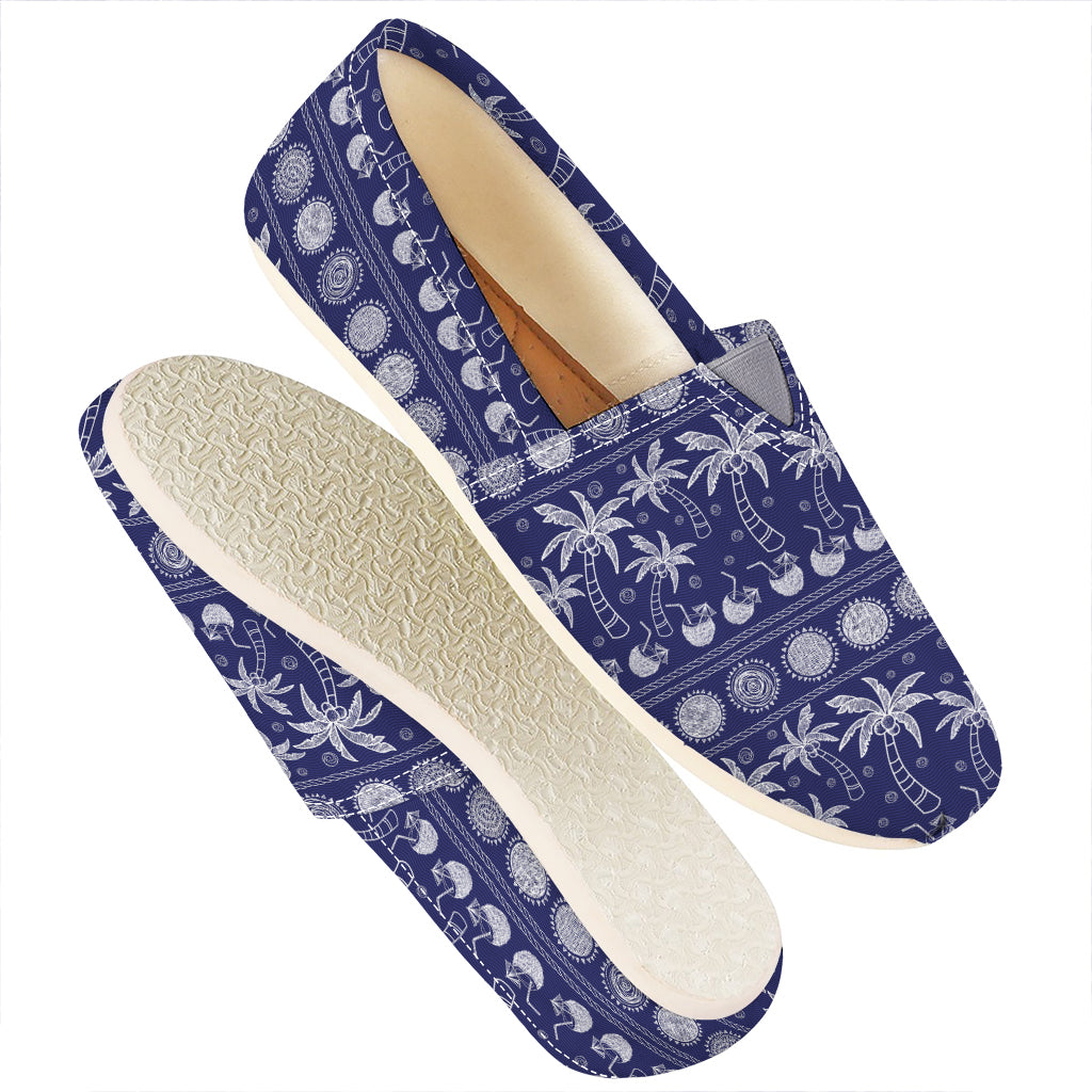 Blue Summer Coconut Pattern Print Casual Shoes