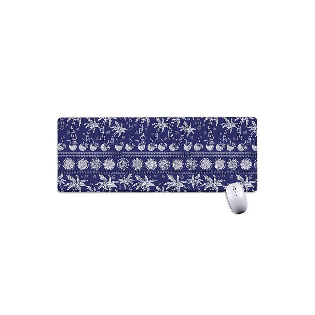 Blue Summer Coconut Pattern Print Extended Mouse Pad