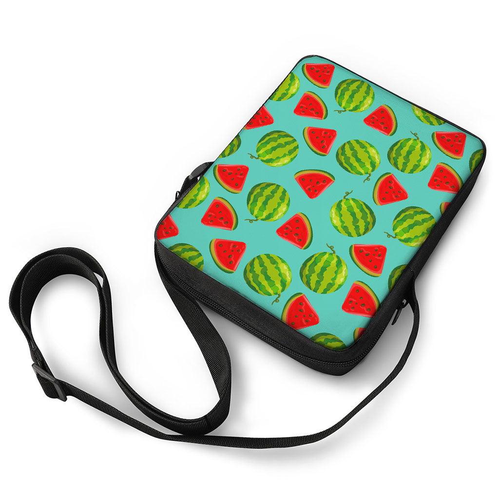 Blue Summer Watermelon Pattern Print Rectangular Crossbody Bag