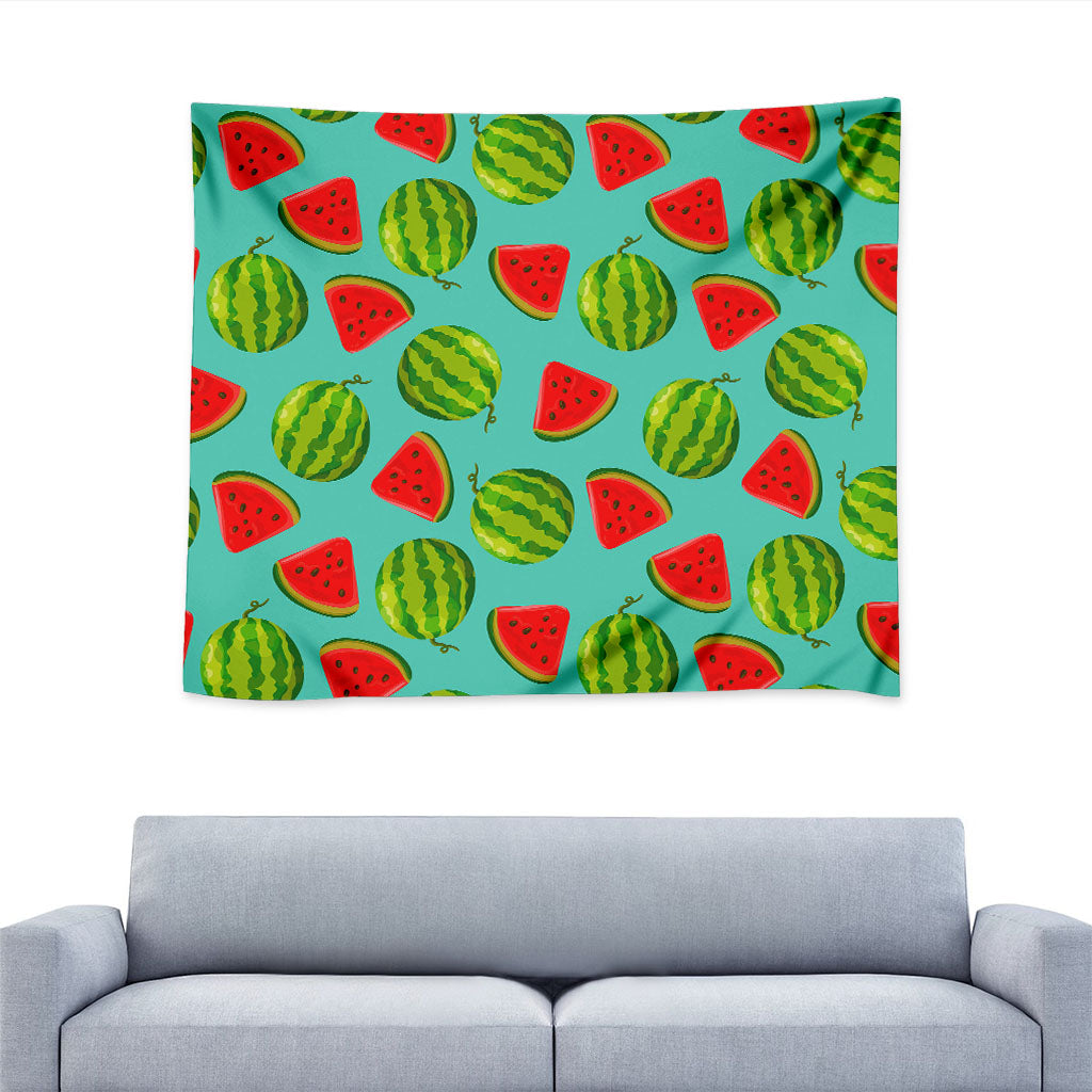 Blue Summer Watermelon Pattern Print Tapestry