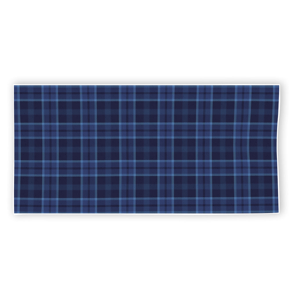 Blue Tartan Pattern Print Beach Towel