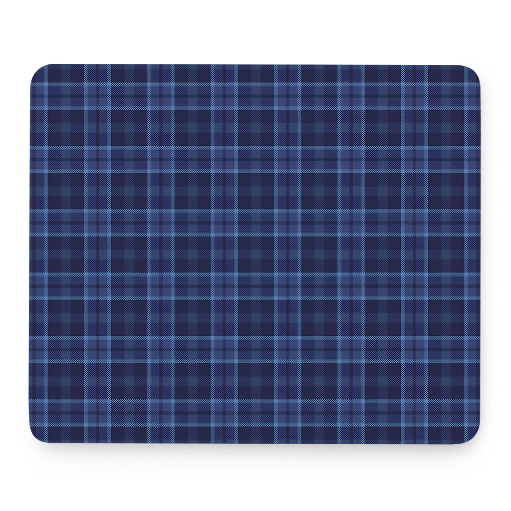 Blue Tartan Pattern Print Mouse Pad