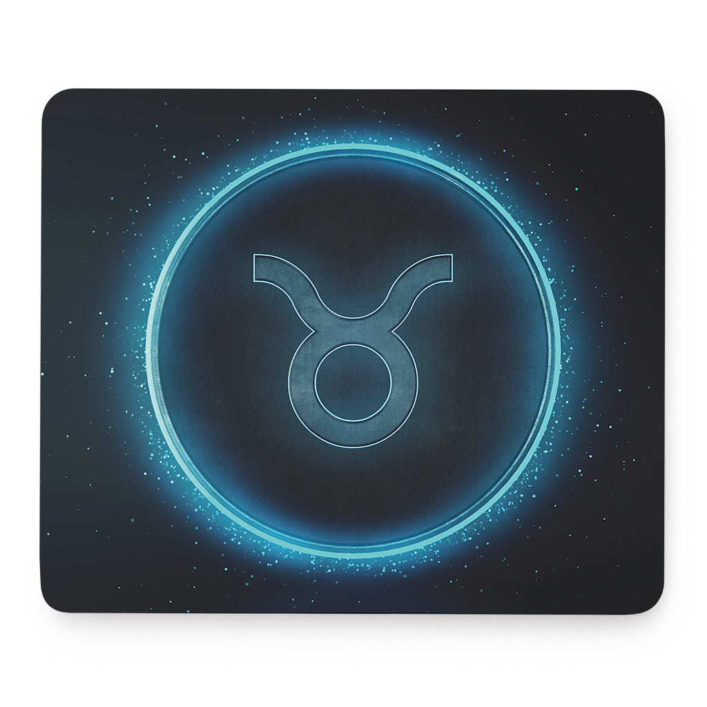 Blue Taurus Zodiac Sign Print Mouse Pad