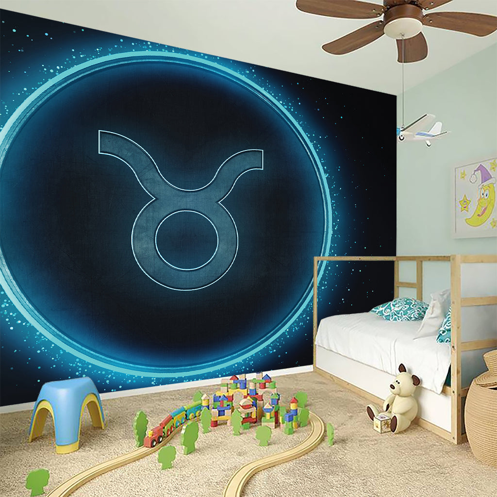 Blue Taurus Zodiac Sign Print Wall Sticker