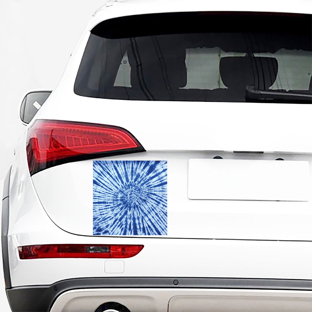 Blue Tie Dye Print Car Sticker